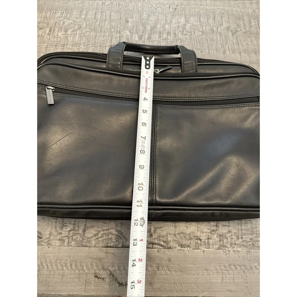 Kenneth Cole leather laptop bag Black Multi‎ Pockets No Shoulder Strap